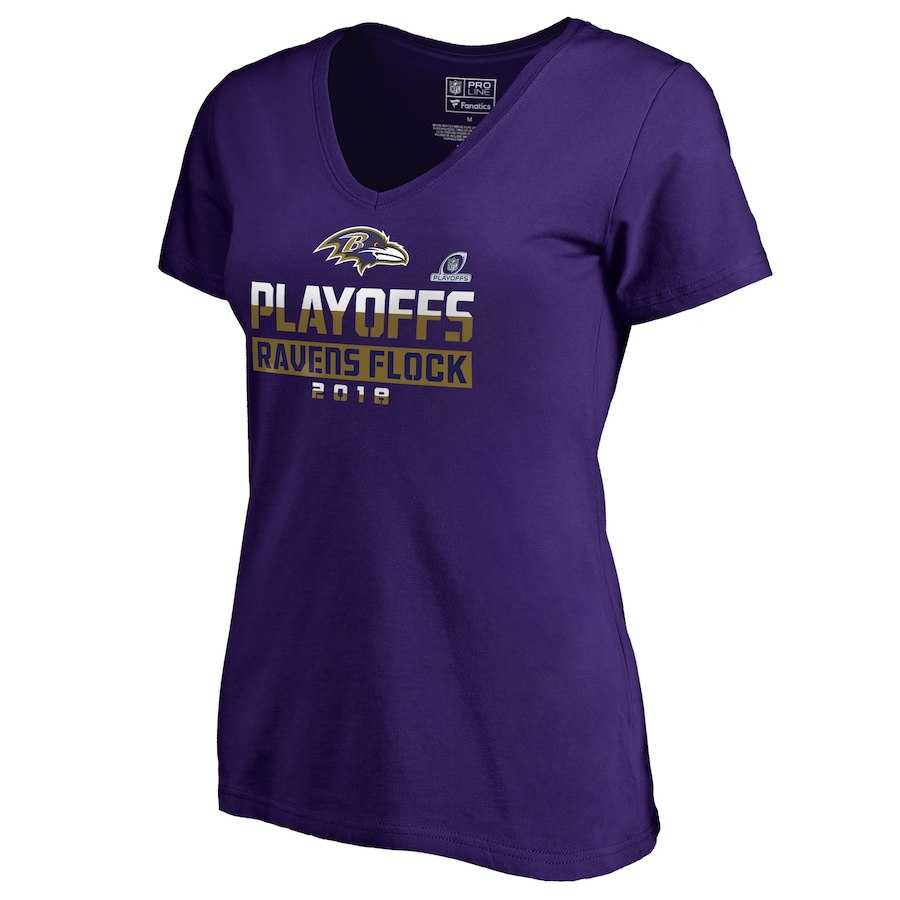 Women Ravens Purple 2018 NFL Playoffs Ravens Flock T-Shirt,We sell and wholesale Women Ravens Purple 2018 NFL Playoffs Ravens Flock T-Shirt on line form chian!